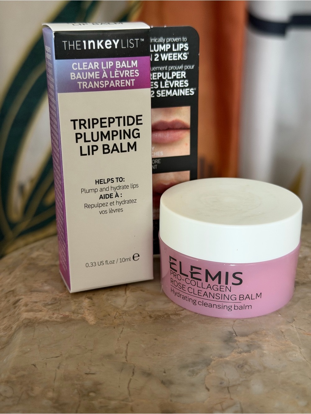 NEW ELEMIS ProCollagen Rose Cleansing Balm & INKEY Tripeptide Plumping Lip Balm